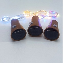 跨境新款led太阳能酒瓶塞灯串户外防水照明装饰氛围灯铜线灯彩灯