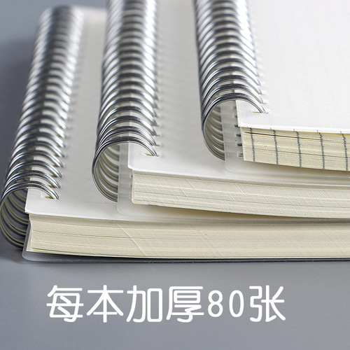 PP matte transparent cover coil notebook A5A6B5 horizontal line dot matrix square blank note notebook wholesale