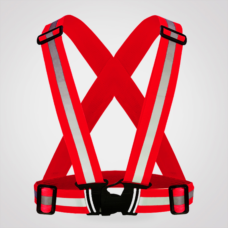 chaleco reflectante brillante cinturón de advertencia de construcción sanitaria cinturón elástico chaleco de construcción de carreras nocturnas