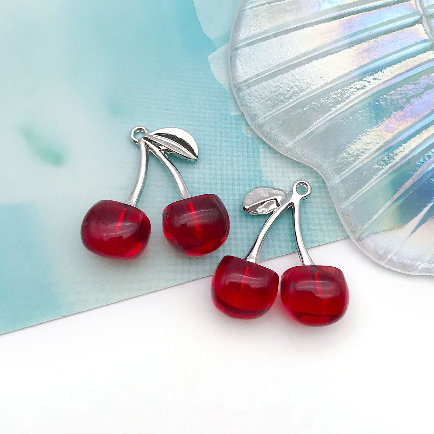 1 gota de aceite cereza roja oscura transparente 29x28mm - 19035 - 3,6g