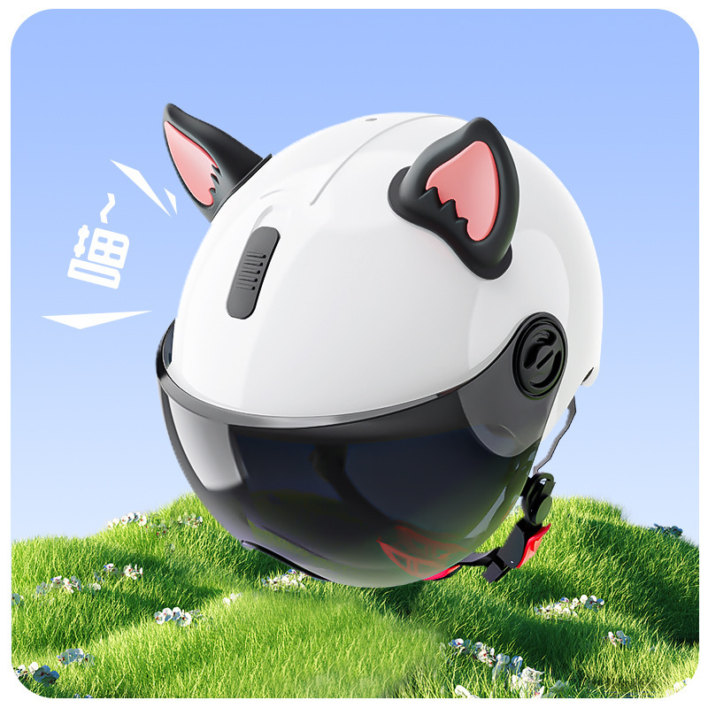 ヘルメット装飾猫耳バイク電気自動車装飾熊耳かわいい車装飾シール機関車竹トンボ風車|undefined