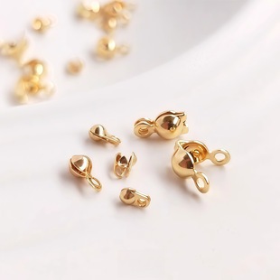 Copper plated 14k real gold color bag buckle clip wholesale handmade diy bracelet necklace accessories positioning bead finishing buckle