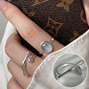 Bamboo retro fashionable ring, zirconium, Korean style, silver 925 sample, simple and elegant design, on index finger