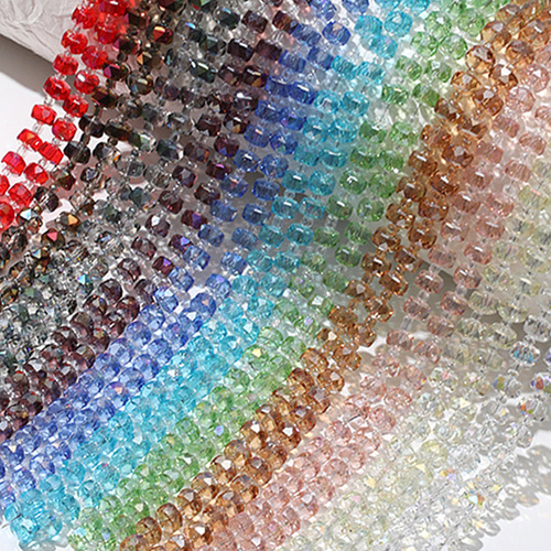 8mm crystal high temperature electroplating faceted wheel beads diy glass beads flat bead bracelet hand string beads loose bead jewelry