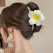 新款鸡蛋花抓夹花朵发夹女2026高级感后脑勺盘发鲨鱼夹头饰发饰品