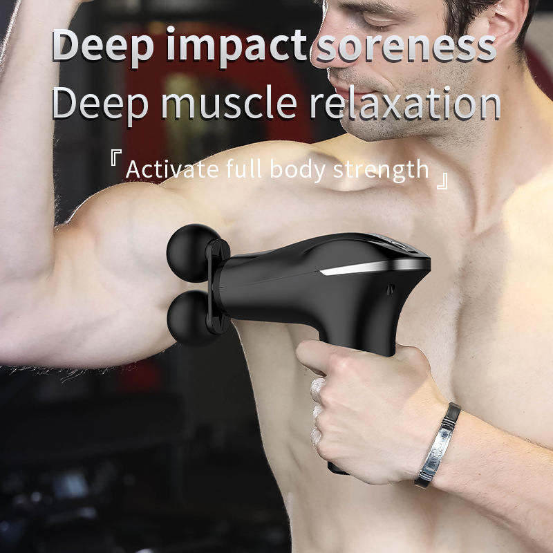 Double-headed Fascial Gun Muscle Massager For Boys And Girls Mini Professional-grade High-frequency Vibration Mini Cervical Mask Gun