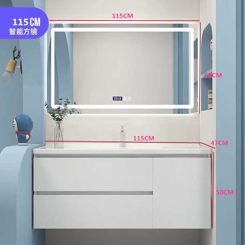 W765/75cm/85/95/ 105cm / 115cm 無垢材バスルームキャビネット洗面台洗面台セット|undefined