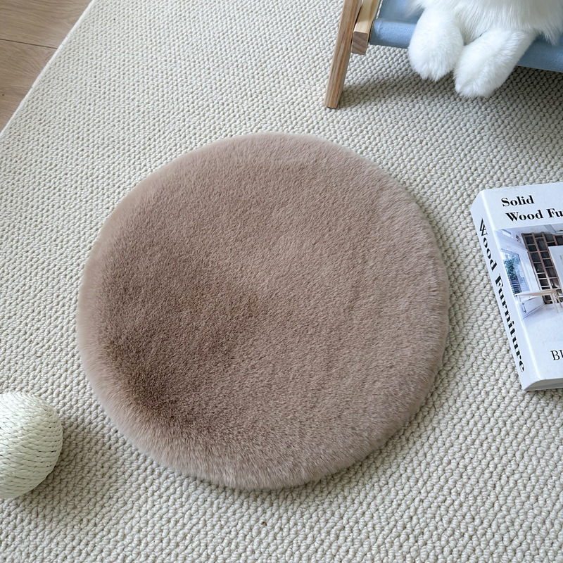 猫小屋ラウンドマット模造ウサギの毛皮マットペット犬小屋睡眠マット猫クライミングフレームクッションスペースカプセルぬいぐるみブランケット|undefined