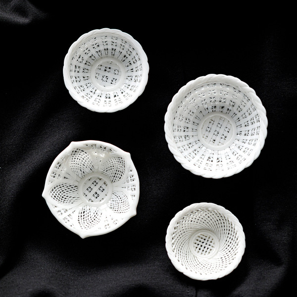 Master white porcelain pure hand-woven exquisite jade porcelain tea…
