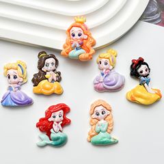 小卡艾莎白雪姫樹脂アクセサリーアクセサリーdiyクリームゴム髪飾りコップ収納ケースシール
