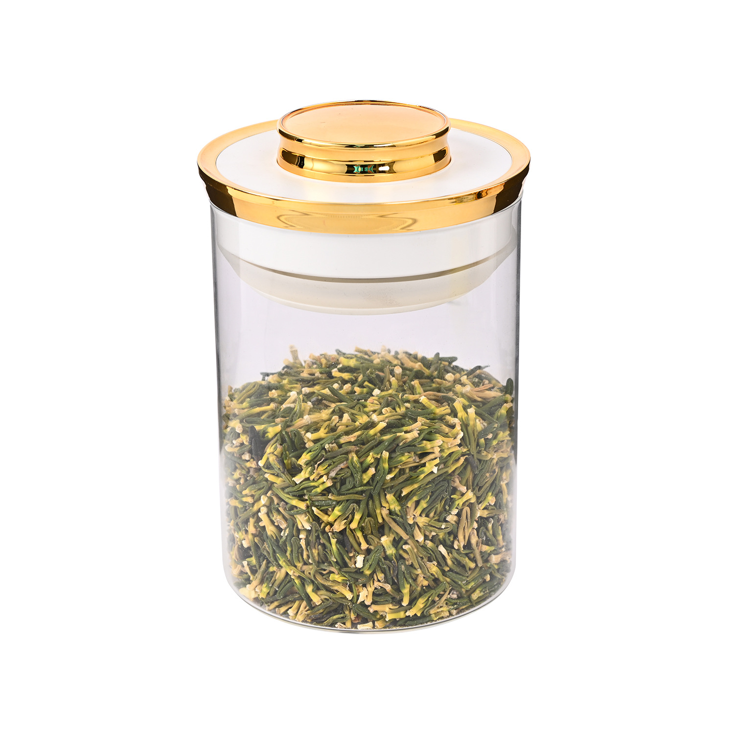 Lujo ligero hoja de ginkgo hogar alimentos té vidrio sellado tarro cocina a prueba de humedad productos secos grano sellado tarro