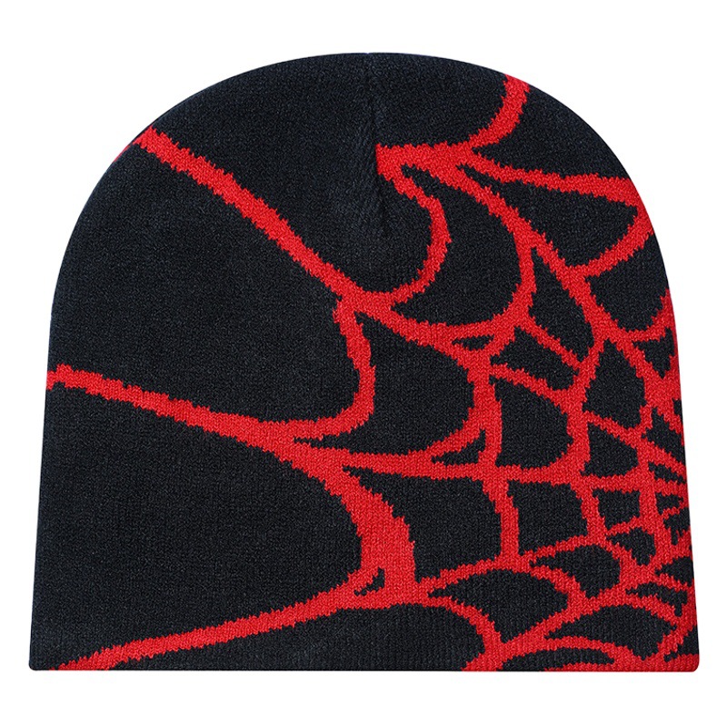 Cross-Border Popular Spider Web Warm Knitted Jacquard Beanie Hat Outdoor Woolen Cold-Proof Unisex Hat in Stock