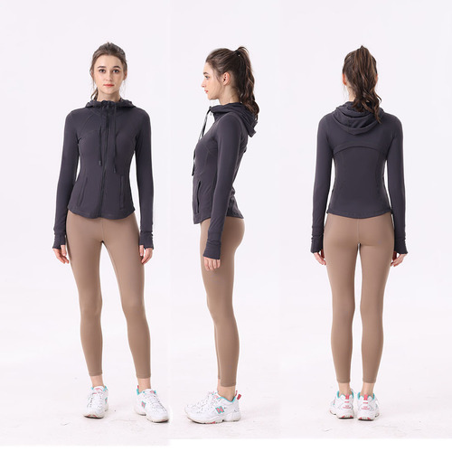 SWIFT SPEED Women's Sport Hooded Jacket, Slim Stretch Print Running Zip Yoga Top Outerwear