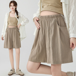 Pregnant Women's Shorts Summer Thin Outer Wear Trendy Mom's New Quick-drying Loose Casual Not Stomach Yamamoto Pants Wide-leg Pants