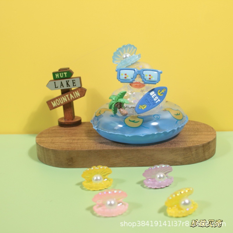 Accesorios de agua transfronterizos pato amarillo 8 sombrero bufandas decoración mano limón té de leche regalo