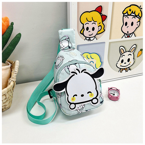 Chic brand children's backpack cartoon cute unisex kids crossbody single-shoulder bag Korean ultra-light chest bag wholesale multi-pocket