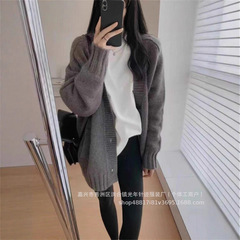 新品2025复古慵懒风软糯毛衣外套女秋冬高级感中长款针织开衫上衣