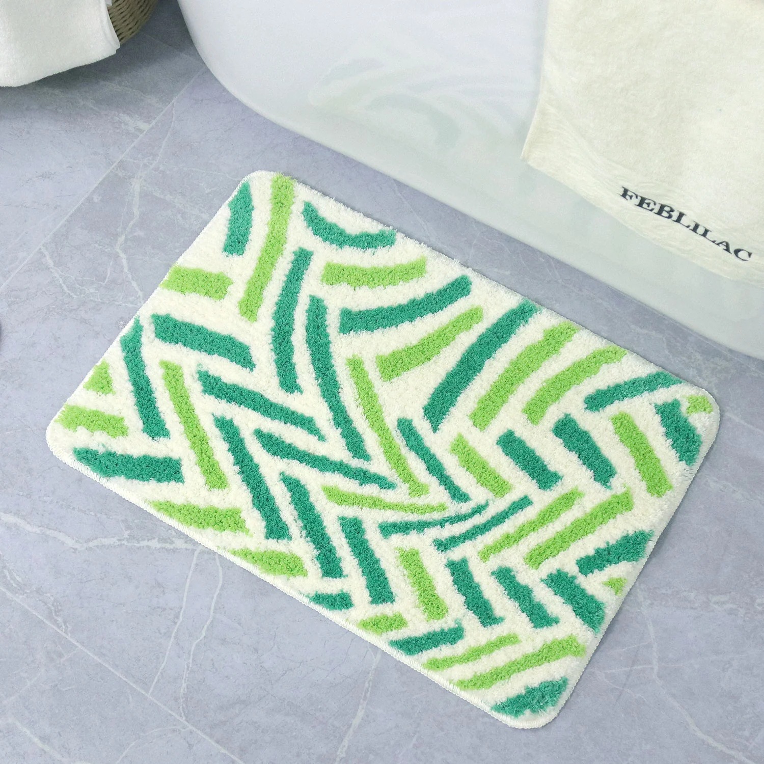 Caricatura encantadora pequeña fresca imitación almohadilla de cachemir baño espeso absorción de agua pasillo de entrada resistente a la suciedad fácil de cuidar almohadilla para el cabello