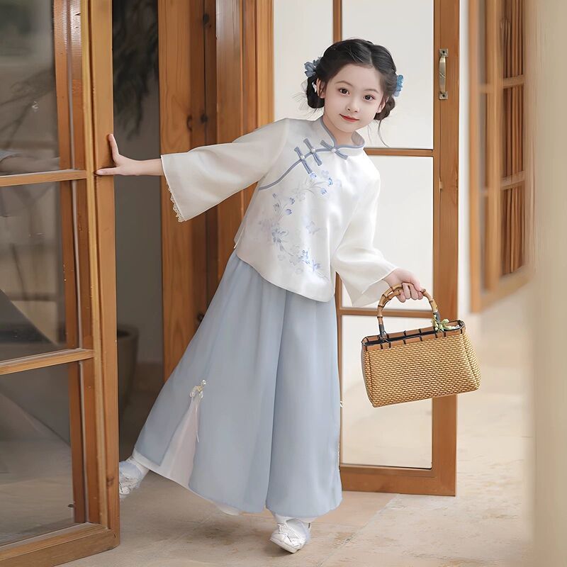 Hanfu for Girls 2025 Summer New Style Children's New Chinese-Style Two-Piece Set for Spring and Summer Chinese Style Daily Wear Hanfu for Girls 2025 Summer New Style Children's New Chinese-Style Two-Piece Set for Spring and Summer Chinese Style Daily Wear