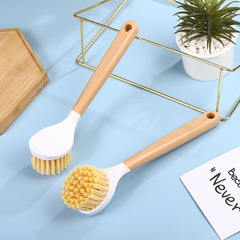 Long handle pot brush kitchen dishwashing non-stick oil household non-slip multi-functional plastic hangable sisal cleaning brush wholesale
