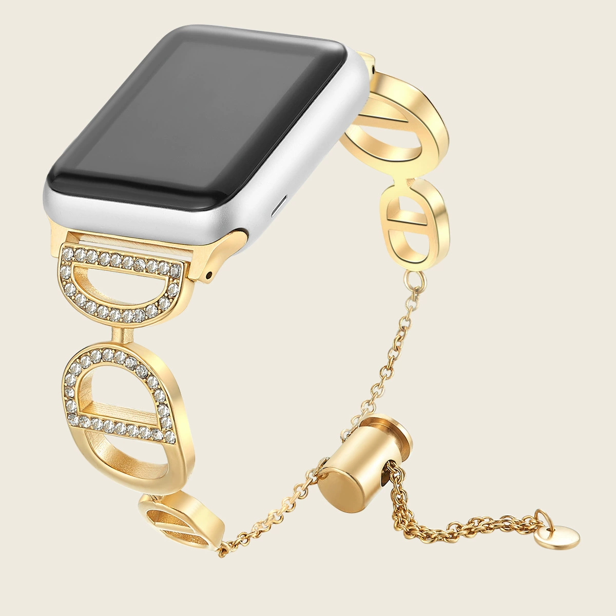 Apple, металлический ремешок для часов с кристаллами