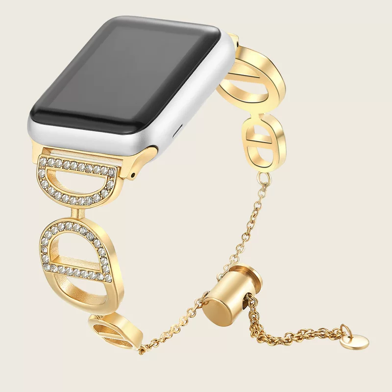 Apple, металлический ремешок для часов с кристаллами