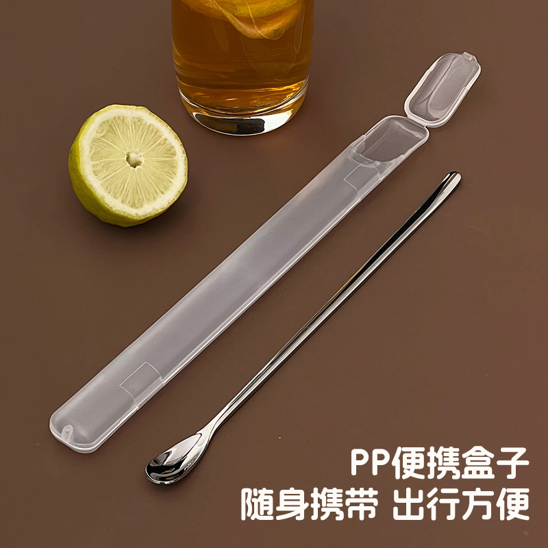 316不锈钢搅拌勺奶茶冷饮长柄冰勺ins酒吧调酒咖啡勺蜂蜜调羹勺|undefined