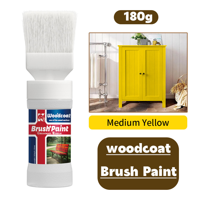 중간 노란색 180g 목재 브러시 페인트, 단일 브러시 옵션 도구