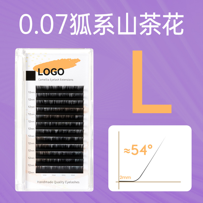 Fabricante de Qingdao personalizado tipo LC Fox injerto de pestañas tienda de belleza de estilo nacional con pegamento cómic camellia pestañas falsas no dispersas raíces