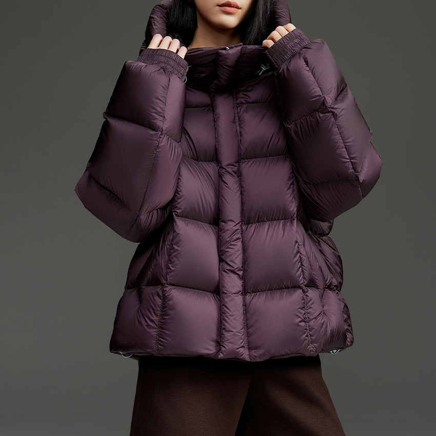 90 ホワイトグースダウンダウンジャケット女性のハイエンドの女性のショートフード付き暖かいハイエンド肥厚ジャケット冬 25 新しいスタイル