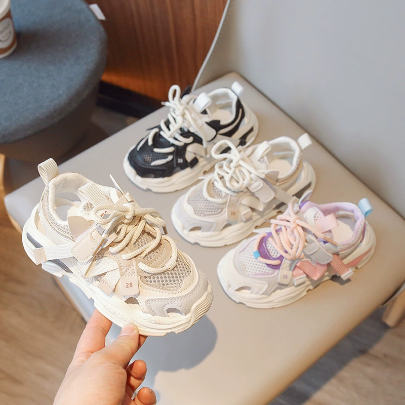 2025 новая летняя детская обувь сандалии мужские и женские полые сетчатые спортивные сандалии