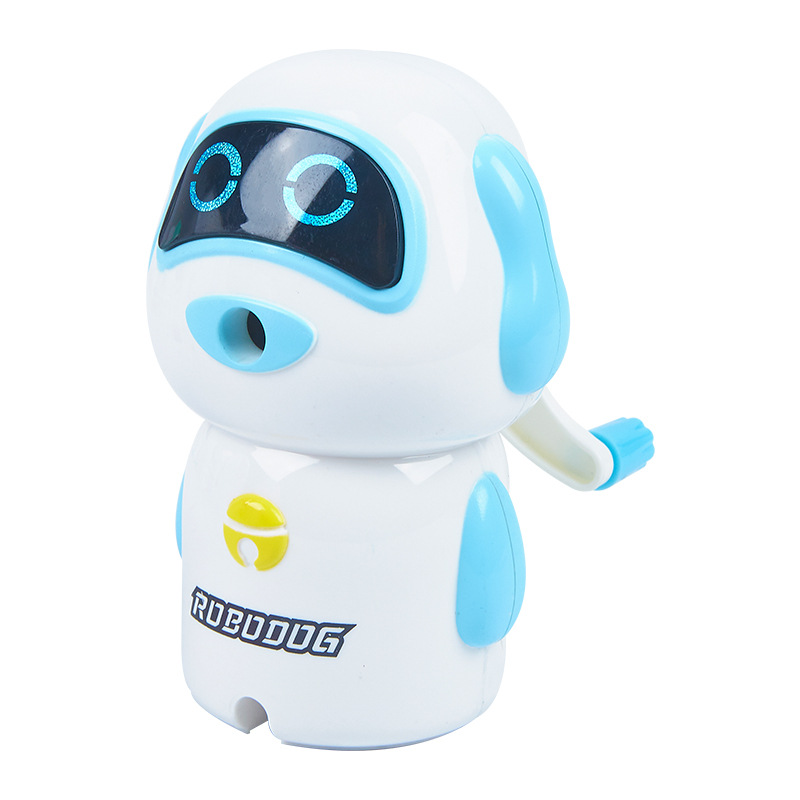 Feliz 7801 robot perro lápiz sacapuntas creativo sacapuntas lindo venta lindo lápiz automático sacapuntas
