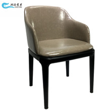 厂家直销金属软包餐厅包布椅大堂酒店餐椅黑色休闲铁仿木椅