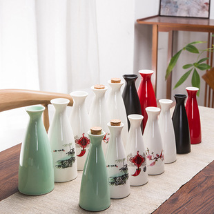 Ceramic Small Wine Pot, Household Wine Pot, Old-Fashioned Wine Warmer, Wine Pot, 0.1kg Sake Sets, White Wine Cup Set, Wine Bottle
