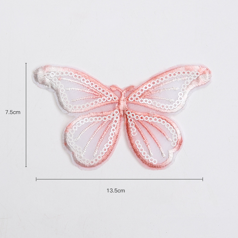 Milán bordado tridimensional encaje mariposa flor ramo Decoración Accesorios hechos a mano DIY material accesorios adornos florales