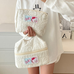 Girl's Kt Cat Makeup Bag, Large Capacity Cute Storage Bag, Suitable for Female Students, Portable Large Capacity Handbag, Toiletry Bag