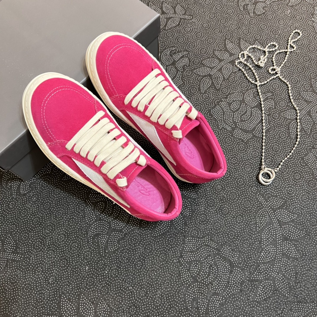 2024 Novo RO couro genuíno cano baixo com sola grossa, cadarço preto e branco, sapatos casuais escuros de rua para ambos_voghion.com