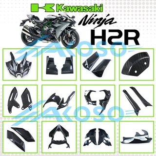 适用Kawasaki 川崎H2 H2R改装碳纤维外观件侧板车头罩 上下定风翼