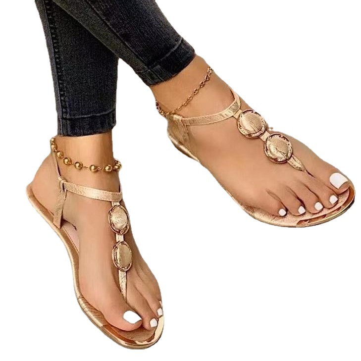 Plus Size Women's Flat Sandals Summer New Style Lightweight Flip Flops European American Beach Sandals_vogvips.com