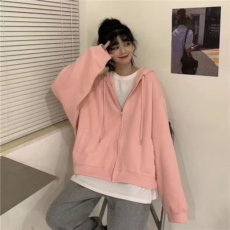 仿棉华棉复合 美式复古连帽卫衣女春秋新款宽松慵懒风oversize|undefined