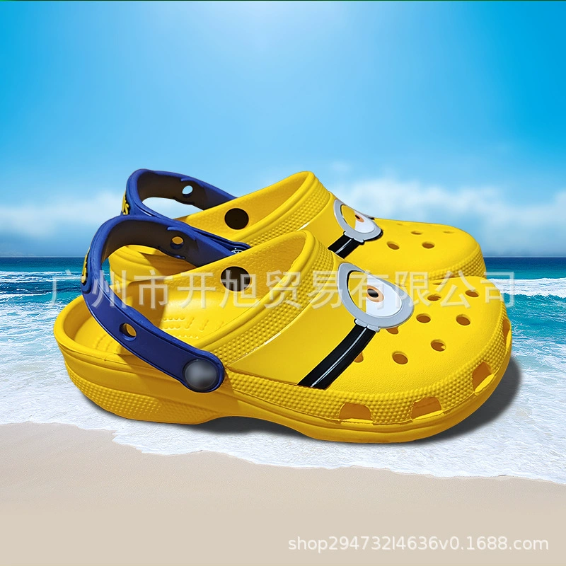 Сабо с принтом креста для детей старшего возраста, пляжная обувь для улицы, детские закрытые тапочки, оптовая продажа сандалий для девочек.