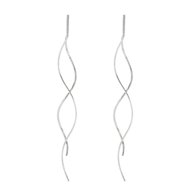 Wave ear wire (copper plated platinum)