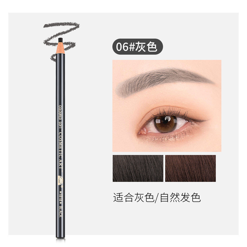 Hengsi 1818 lápiz de cejas de dibujo impermeable y no manchado núcleo duro de madera al por mayor polvo de cejas maquillador maquillaje