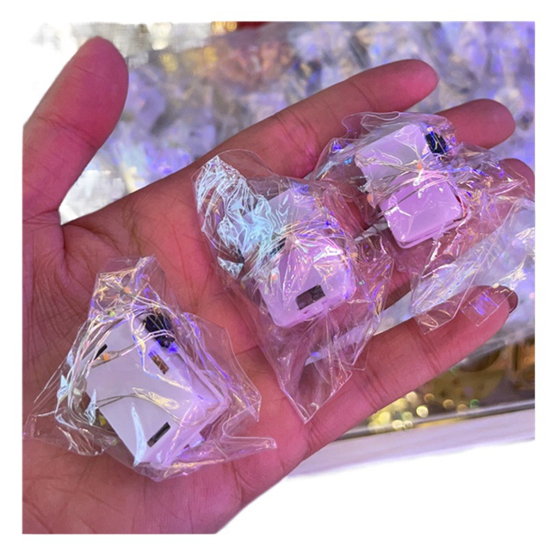 Cadena de luz led pequeña luz alambre de cobre luz vacaciones decoración colorido luz flor regalo pastel botón luz atmósfera ramo luz