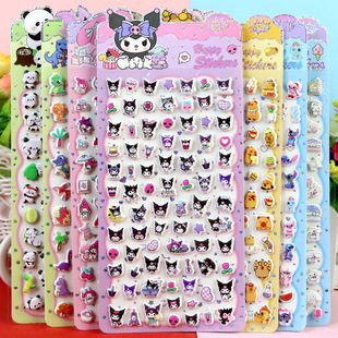 New Stitch Sanlio Kulomi Merodie Cartoon Soft Cotton Sticker Children's Three-dimensional Panda Foam Sticker