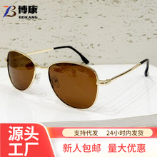 新款复古金属椭圆形司机墨镜个性百搭偏光太阳镜防紫外线现货批发