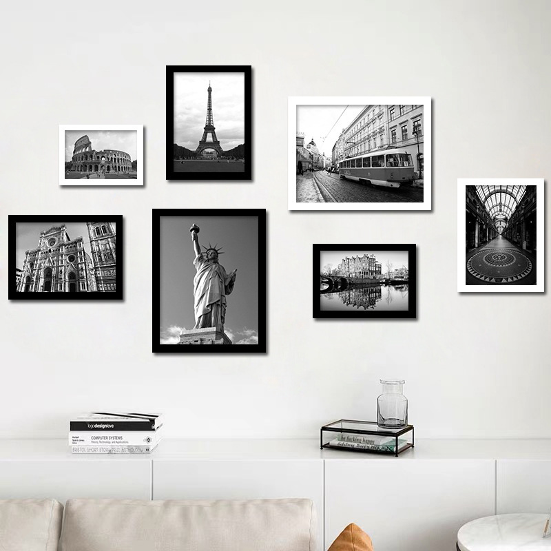 Cross-Border Amazon 7-Piece Set of Photo Frames Wall Decorations Collage Wall Decor Family Photo Gallery Frames