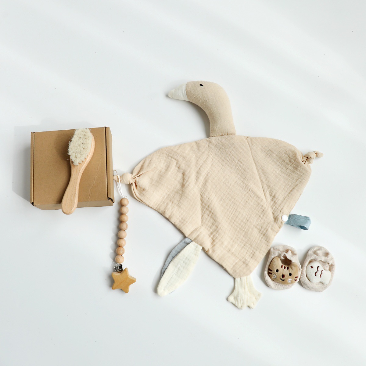 Caja de regalo de lavado de bebé recién nacido, juego de toalla de saliva, regalo de reunión de luna llena de cuatro piezas para bebés recién nacidos