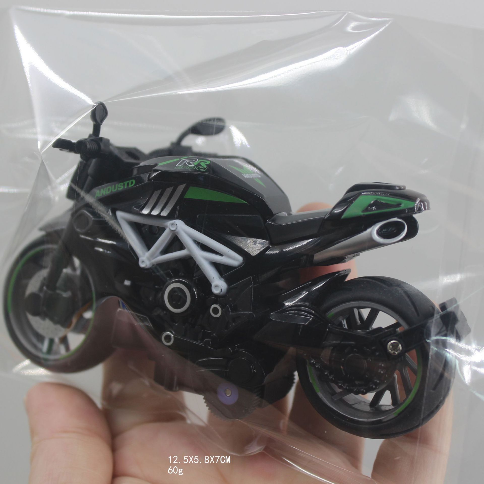 OPP 가방 60G 녹색 H7788-4 시뮬레이션 오토바이 모델 12.5X5.8X7CM