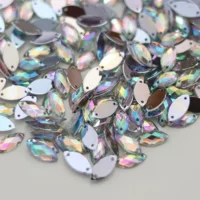 7x15mm белый AB акриловая сетка ручной шитый бриллиант танцевальный костюм черепаха поверхность страз одежда обувь шапка аксессуары